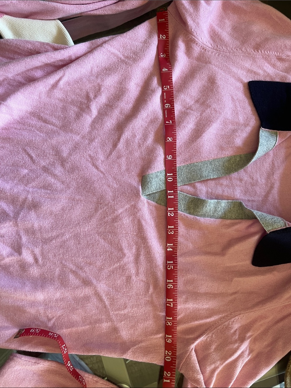 Boden Wool Knit Women Pink Colorblock Collared Polo Sweater Sz 8 Long Sleeve Top - Picture 9 of 9